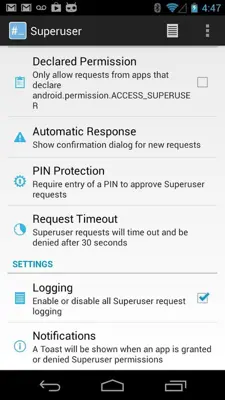 Superuser (for Android 4) android App screenshot 1